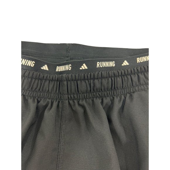 Adidas Men’s Running Shorts Black White Triple Stripes S 9” Back Zip Pocket Logo - Picture 9 of 16